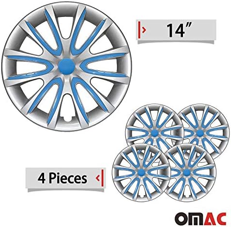 Cover Cover Cover גלגל OMAC | אביזרי רכב 14 אינץ 'סגנון רכזת סגנון יצרן 4 אינץ' מכסים 4 יח 'סט | החלפת צמיגים